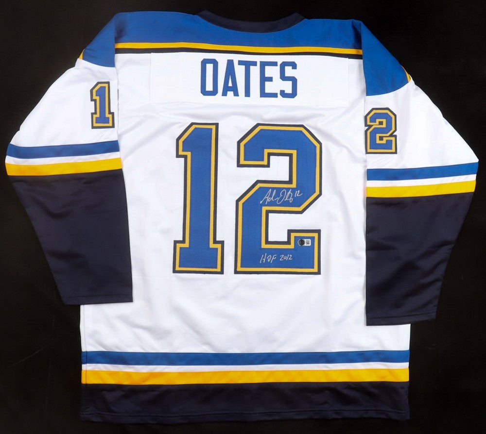Adam Oates Signed St. Louis Blues Custom Hockey Jersey (Beckett COA)
