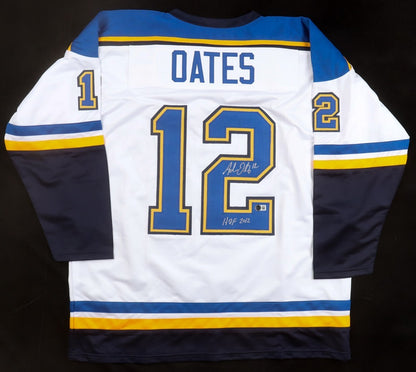 Adam Oates Signed St. Louis Blues Custom Hockey Jersey (Beckett COA)