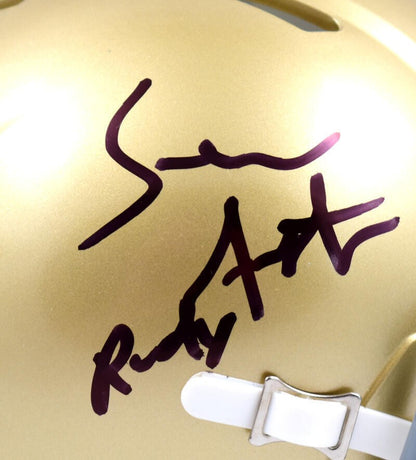 Sean Astin Signed Notre Dame Mini Helmet - Rudy Inscribed