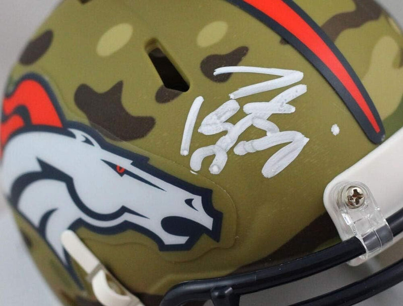 Peyton Manning Signed Denver Broncos Camo Speed Mini Helmet