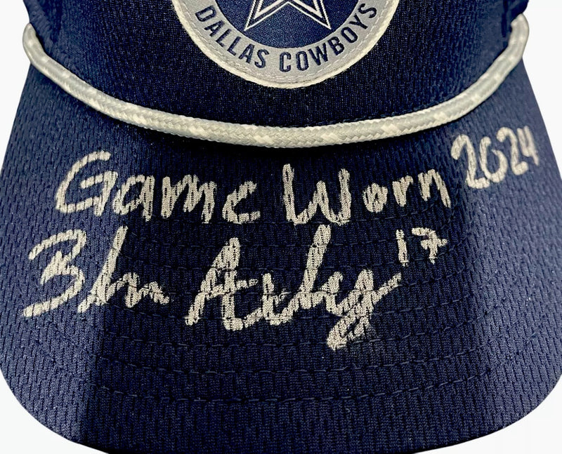 Brandon Aubrey Signed Game Worn 2024 Dallas Cowboys Hat (BAS COA)