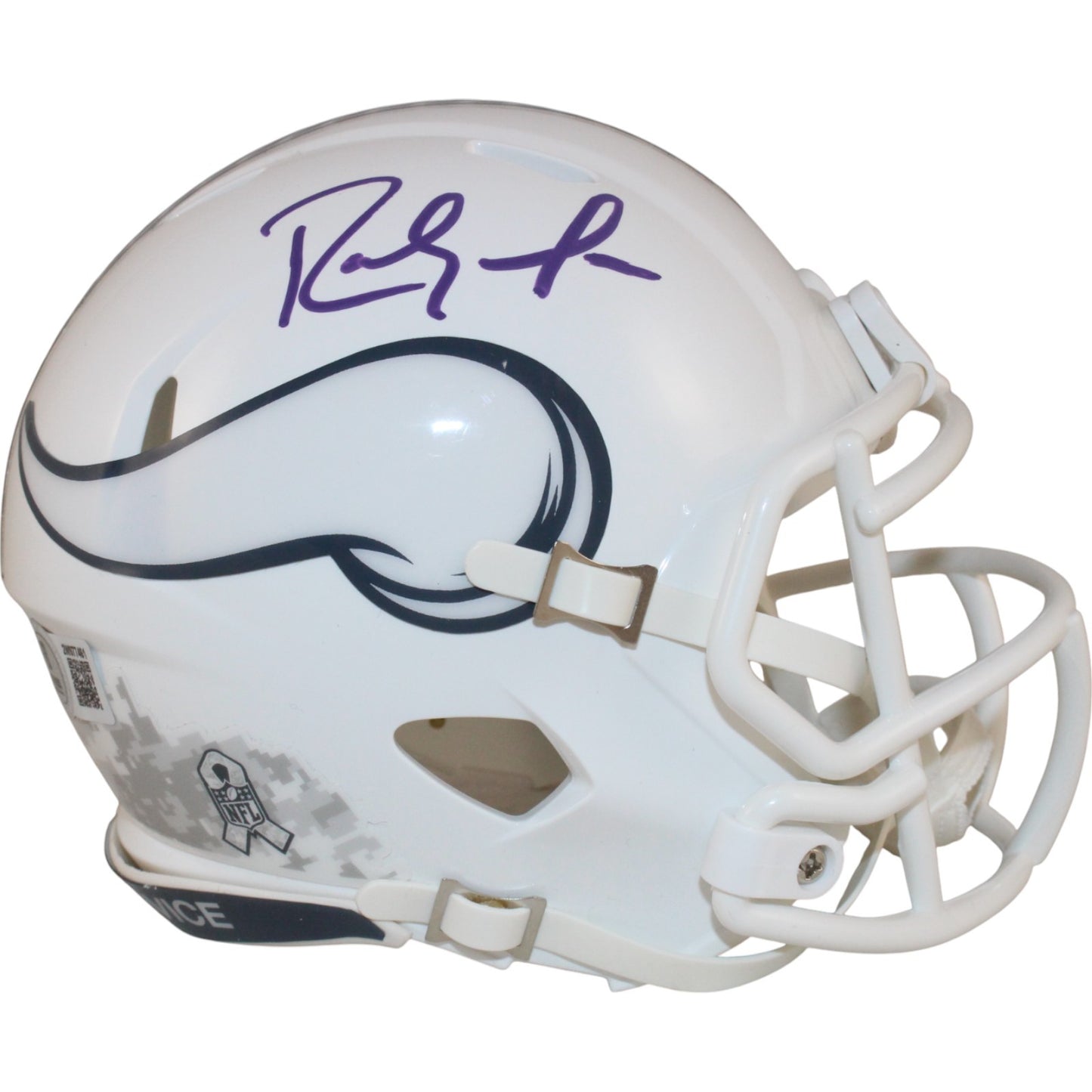 Randy Moss Signed Minnesota Vikings 2024 Salute to Service Mini Helmet