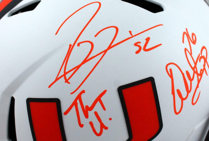 Ray Lewis, Frank Gore & Warren Sapp Signed Miami Hurricanes Lunar Helmet