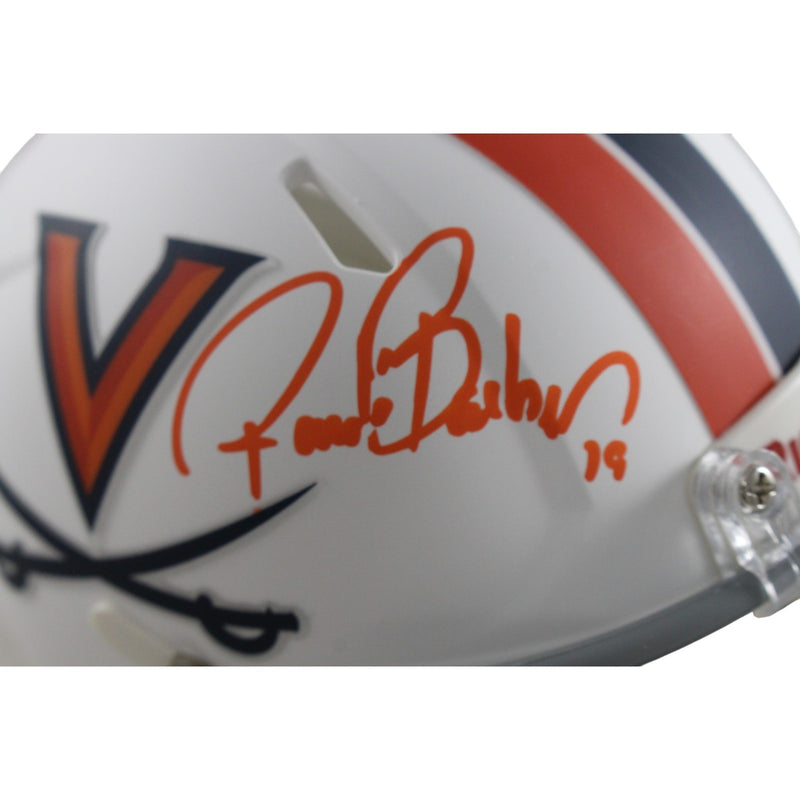 Ronde Barber Signed Virginia Cavaliers White Mini Helmet