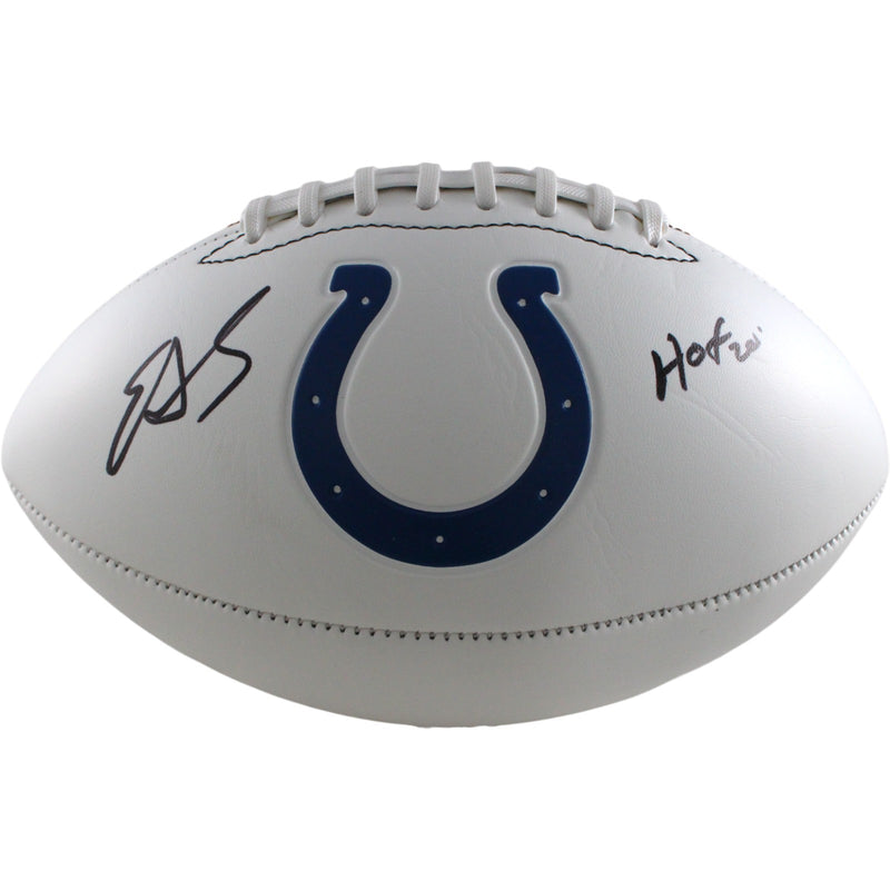 Edgerrin James Indianapolis Colts Autographed Logo Football HOF