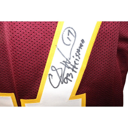 Charlie Ward Signed Custom Red Jersey (93 Heisman Inscription)