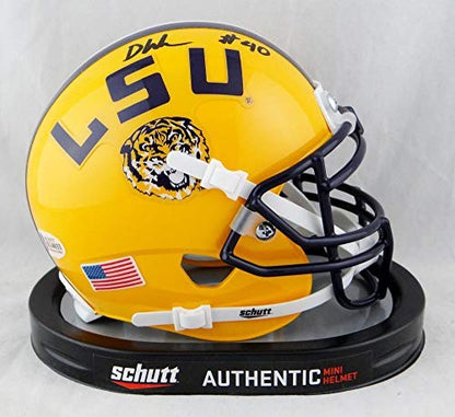 Devin White Autographed LSU Tigers Yellow Schutt Mini Helmet