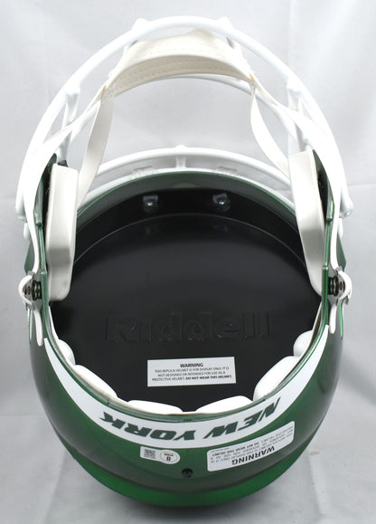 Malachi Corley Autographed New York Jets Full Size Speed Helmet