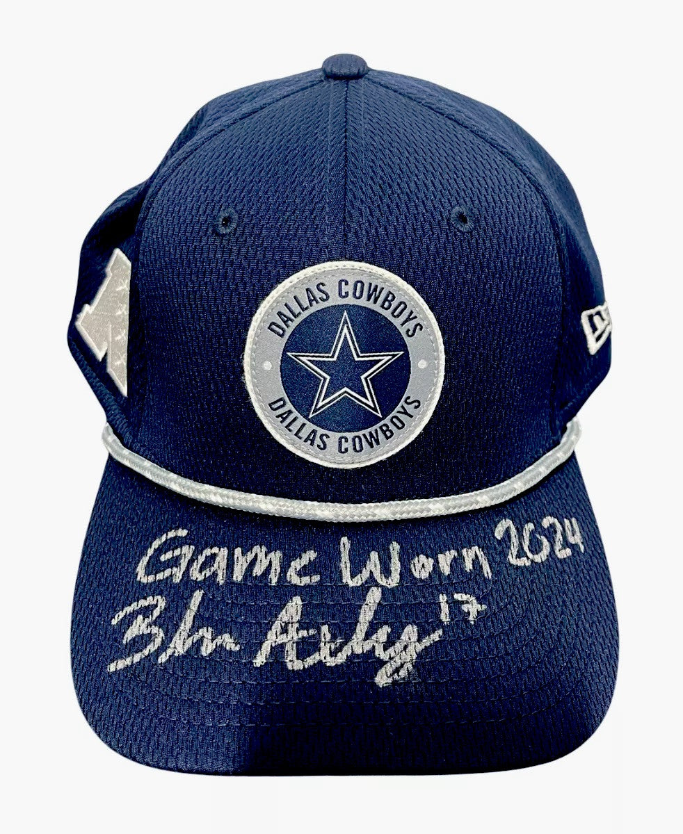 Brandon Aubrey Signed Game Worn 2024 Dallas Cowboys Hat (BAS COA)