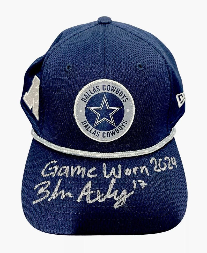 Brandon Aubrey Signed Game Worn 2024 Dallas Cowboys Hat (BAS COA)