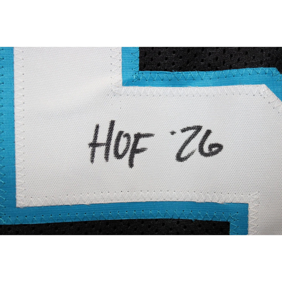 Luke Kuechly Autographed Black Jersey with HOF Inscription