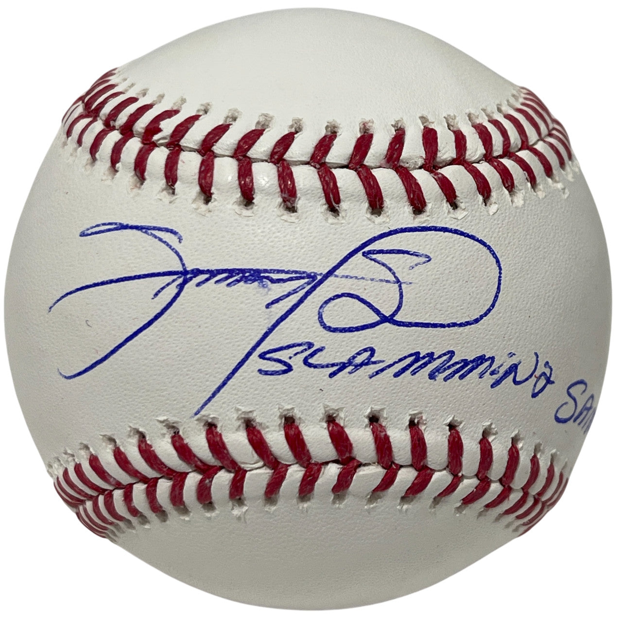 Sammy Sosa Autographed MLB Baseball w/ "Slammin Sammy" Inscription BAS Witnessed