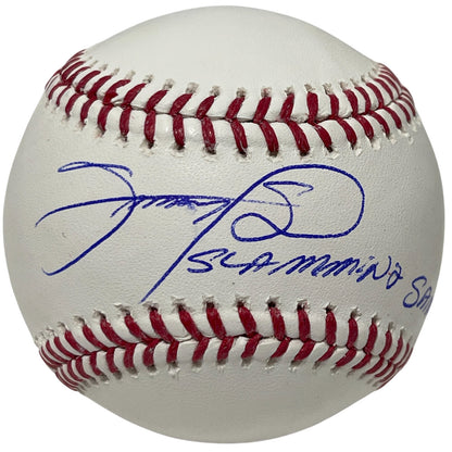 Sammy Sosa Autographed MLB Baseball w/ "Slammin Sammy" Inscription BAS Witnessed