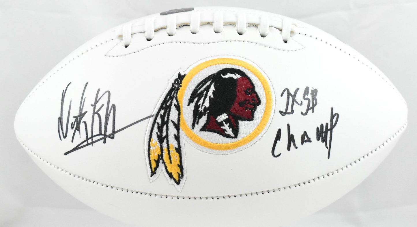Dexter Manley Signed Washington Redskins Logo Football - 2x SB Champ