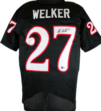Wes Welker Autographed Black Custom Football Jersey