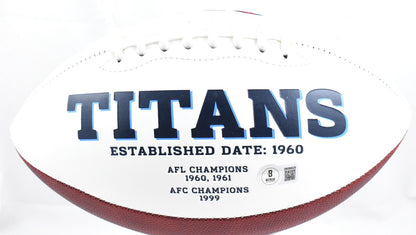 Chris Johnson Autographed Tennessee Titans Logo Football