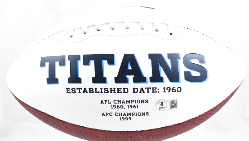 Chris Johnson Autographed Tennessee Titans Logo Football