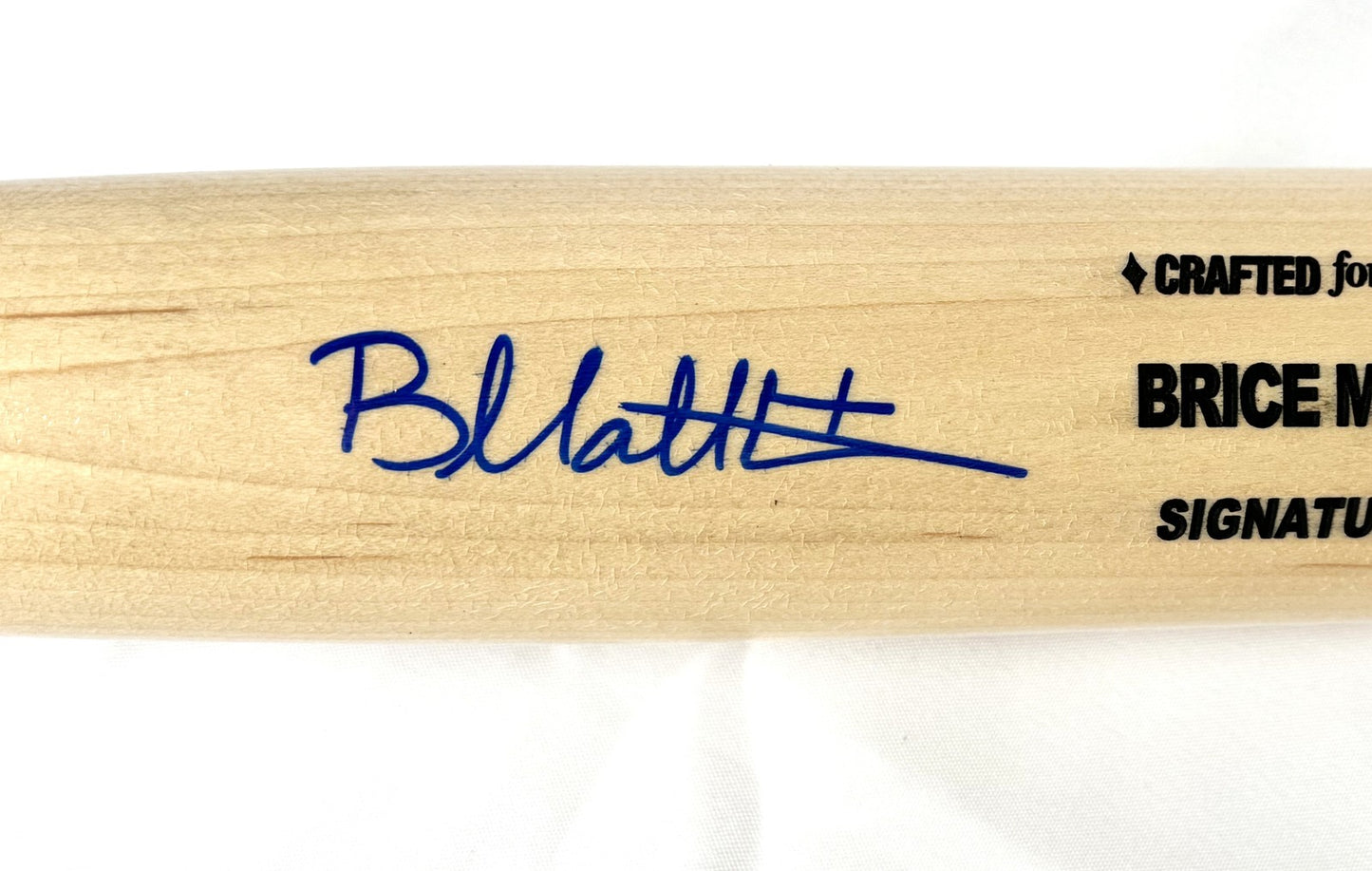 Brice Matthews Autographed Blonde Cooperstown Baseball Bat