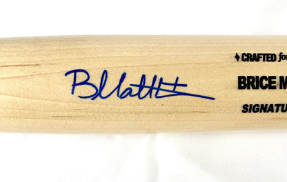 Brice Matthews Autographed Blonde Cooperstown Baseball Bat