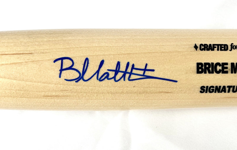 Brice Matthews Autographed Blonde Cooperstown Baseball Bat