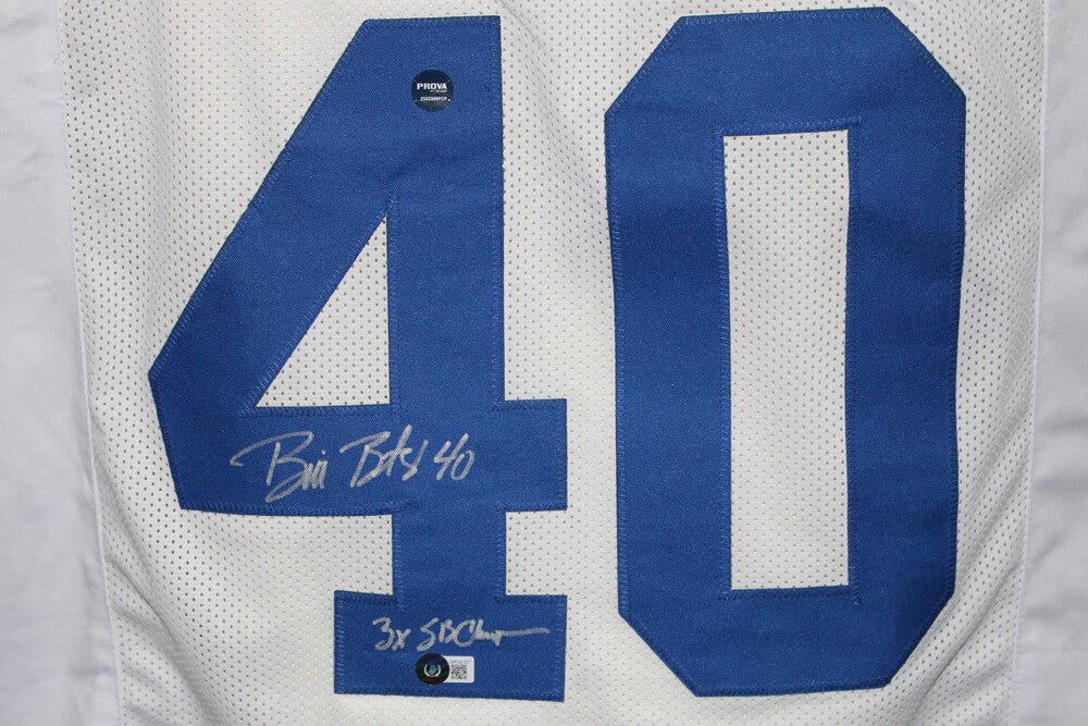 Bill Bates Autographed Dallas Cowboys Custom Jersey 3x SB Champs
