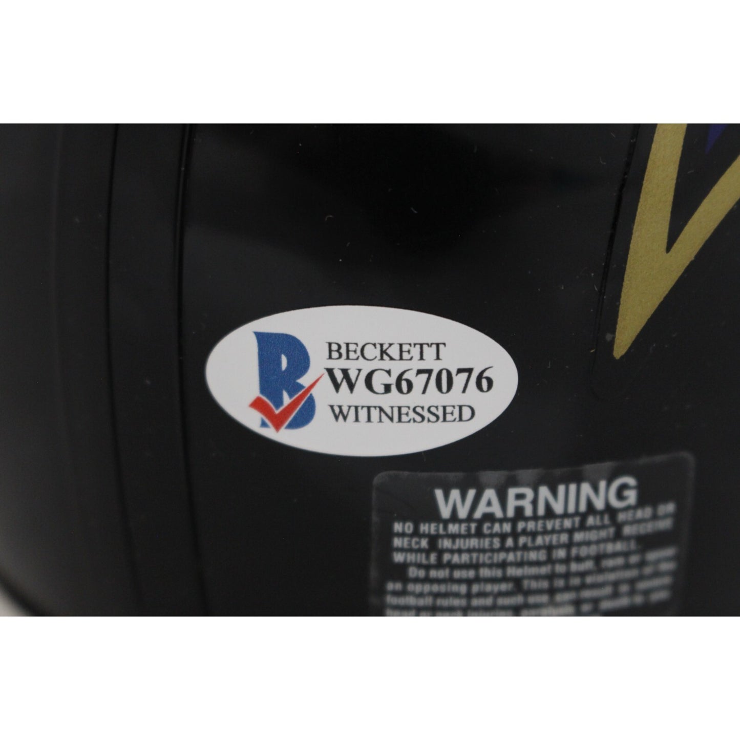 Ray Lewis Baltimore Ravens Autographed Mini Helmet with HOF Inscription