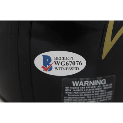 Ray Lewis Baltimore Ravens Autographed Mini Helmet with HOF Inscription