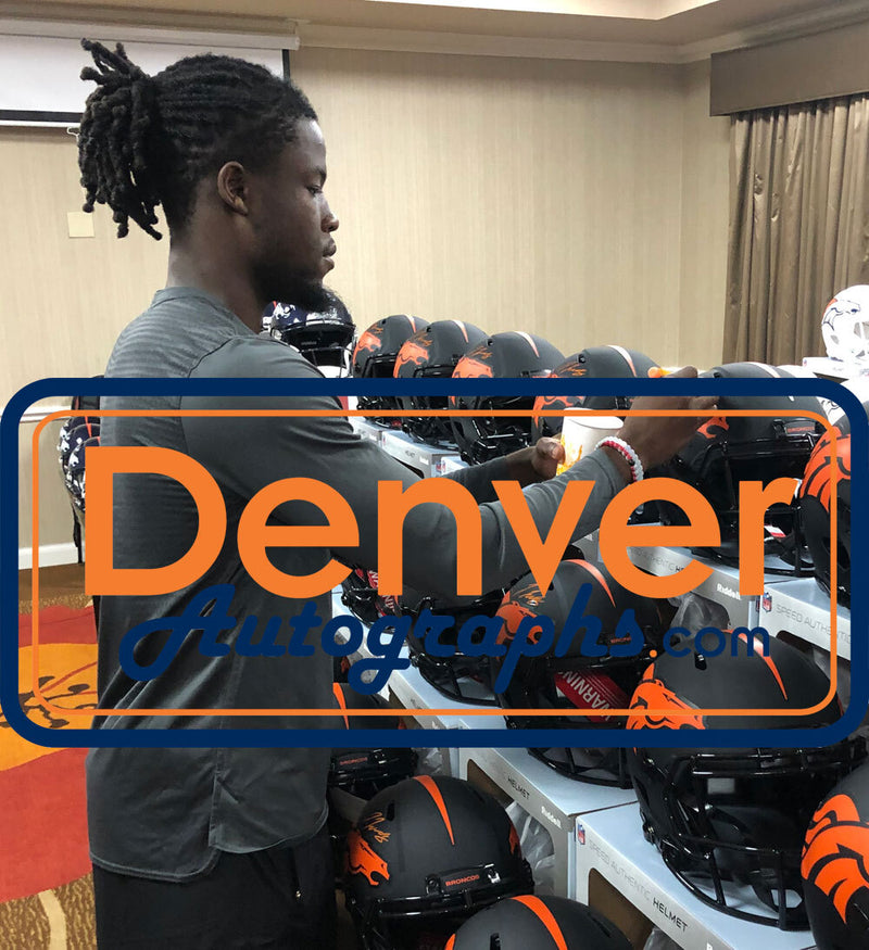 Drew Lock, Courtland Sutton & Jerry Jeudy Signed Broncos Eclipse FS Helmet