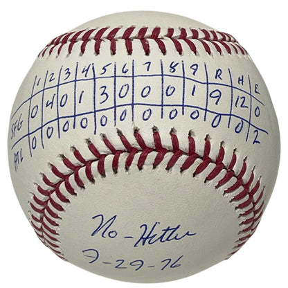 John Montefusco Signed ROMLB Baseball No Hitter Line Score PSA COA