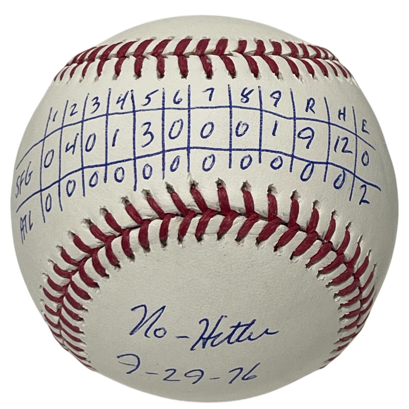 John Montefusco Signed ROMLB Baseball No Hitter Line Score PSA COA