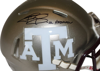 Johnny Manziel Autographed Texas A&M Aggies Flash Mini Helmet Heisman