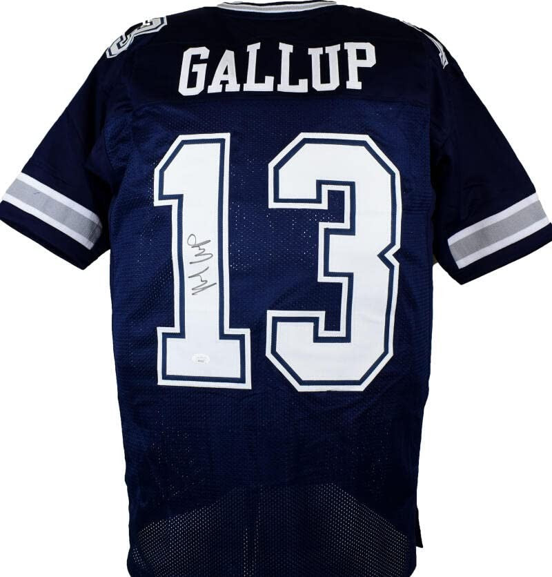 Michael Gallup Autographed Blue Custom Jersey