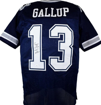 Michael Gallup Autographed Blue Custom Jersey