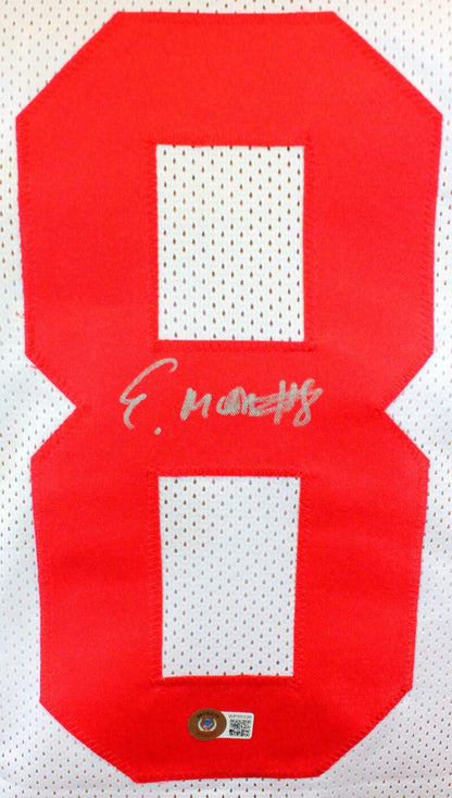 Elijah Moore Autographed White Custom College Style Jersey