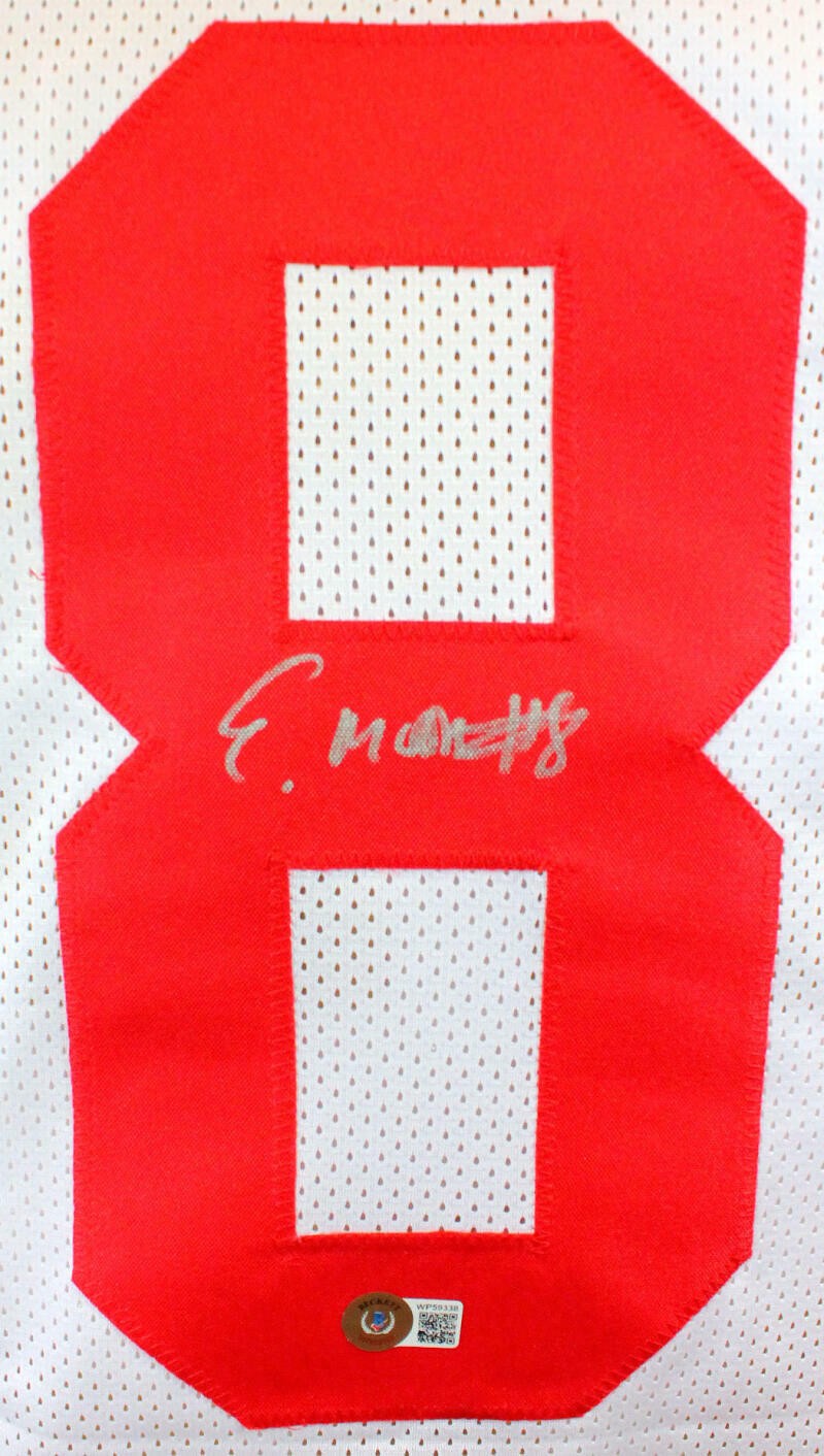 Elijah Moore Autographed White Custom College Style Jersey