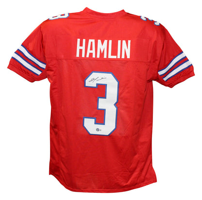 Damar Hamlin Autographed Buffalo Bills Style Red Custom Jersey (BAS)