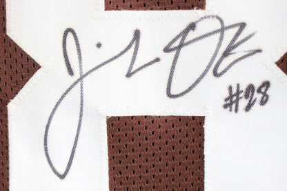 Jeremiah Owusu-Koramoah Signed Brown Custom Football Jersey (Beckett)