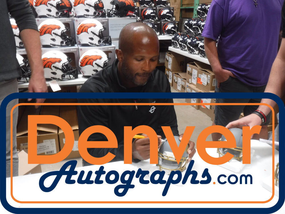 Champ Bailey Autographed Denver Broncos Riddell Slate Mini Helmet