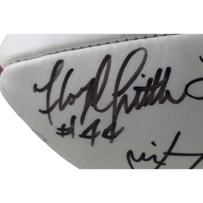John Elway, Frank Tripucka & Ring of Honor Signed Broncos Logo Football