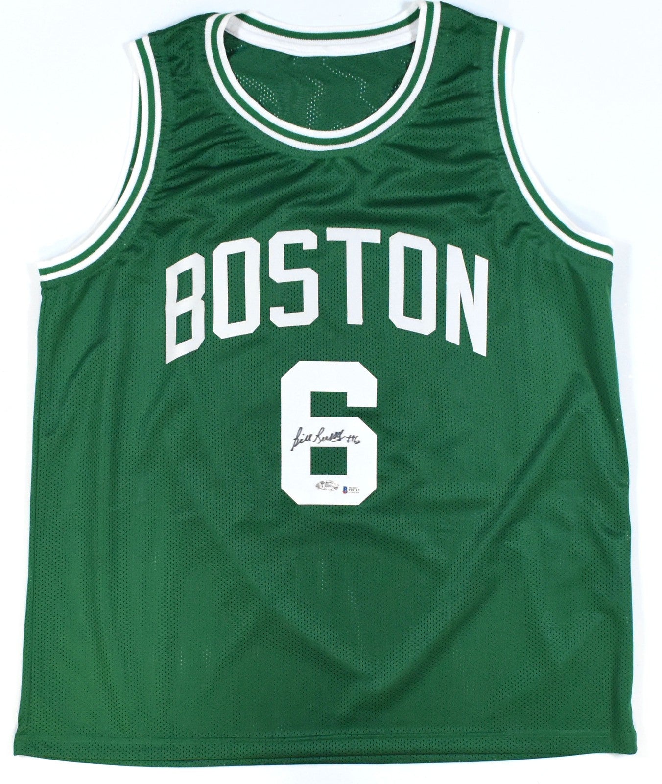 Bill Russell Signed Boston Celtics Custom Green Jersey