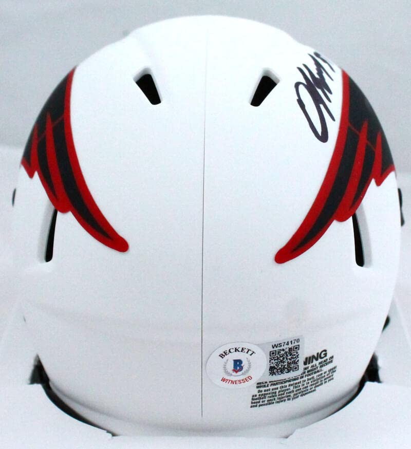Damien Harris Signed New England Patriots Lunar Speed Mini Helmet