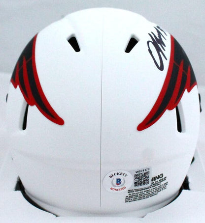 Damien Harris Signed New England Patriots Lunar Speed Mini Helmet