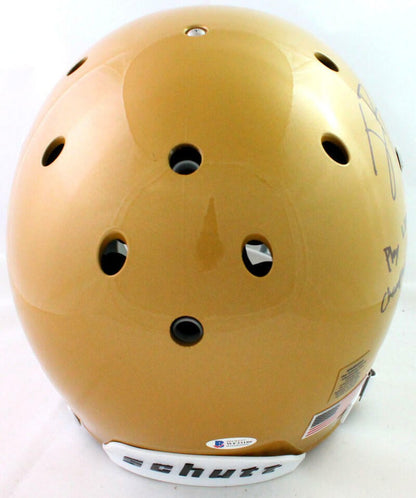 Ian Book Signed Notre Dame Full Size Schutt Authentic Helmet Inscribed