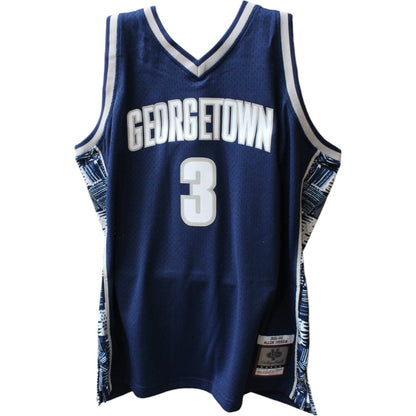Allen Iverson Signed Georgetown Hoyas Mitchell & Ness Blue Jersey
