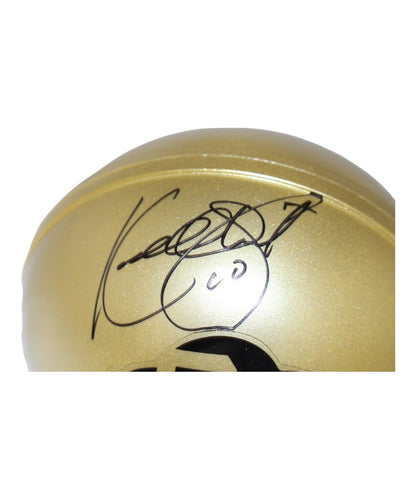 Kordell Stewart Signed Colorado Buffaloes Gold VSR4 Mini Helmet Beckett