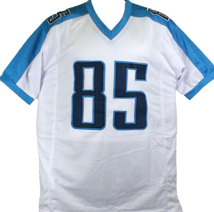 Derrick Mason Signed White Custom Jersey with 3 Career Inscriptions