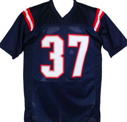 Damien Harris Autographed Blue Custom Jersey