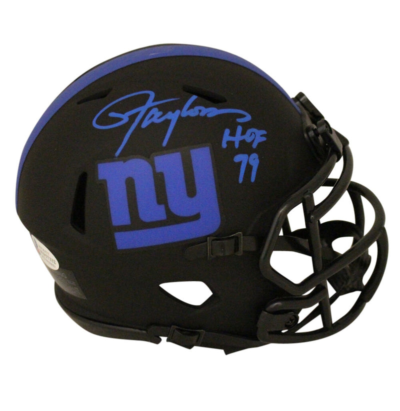 Lawrence Taylor Signed New York Giants Eclipse Mini Helmet HOF Inscription