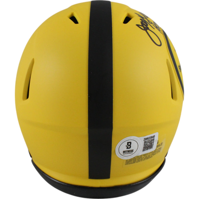 Joe Greene Signed Pittsburgh Steelers Rave Mini Helmet (HOF Inscription)