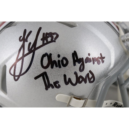 Jack Sawyer Signed Ohio State Buckeyes Mini Helmet (Ohio Against The World)